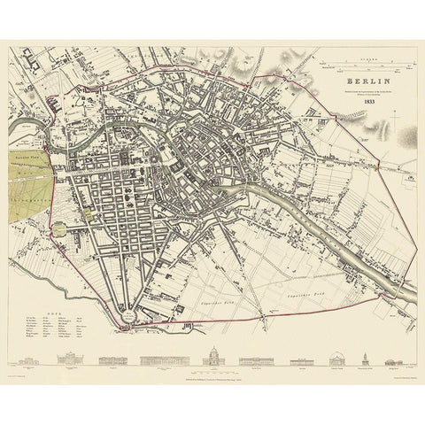 Berlin Germany - Baldwin 1833 White Modern Wood Framed Art Print by Baldwin