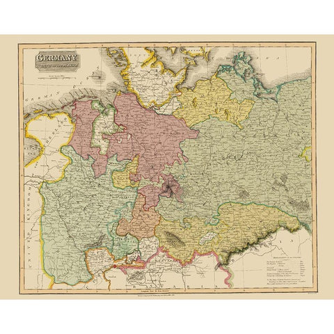 North of the Mayne Germany - Thomson 1827 Black Modern Wood Framed Art Print with Double Matting by Thomson