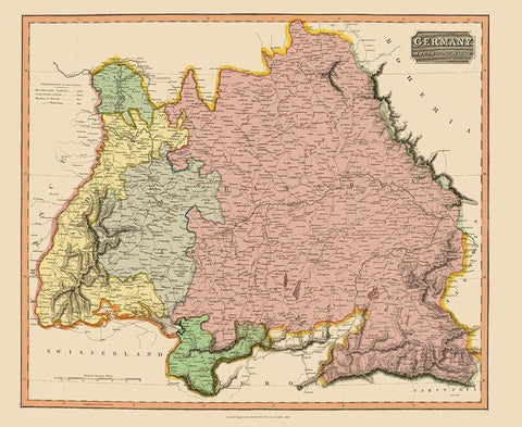 South of the Mayne Germany - Thomson 1816 White Modern Wood Framed Art Print with Double Matting by Thomson