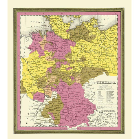 Germany - Tanner 1836 White Modern Wood Framed Art Print by Tanner