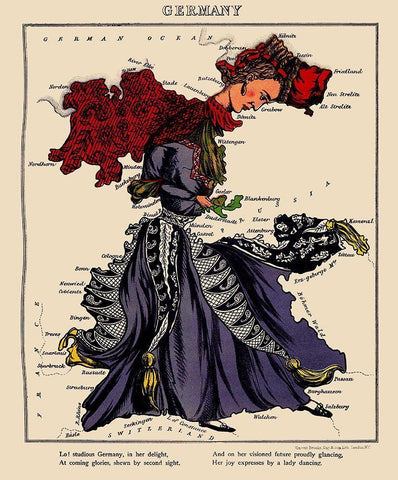 Germany - Lancaster 1869 White Modern Wood Framed Art Print with Double Matting by Lancaster