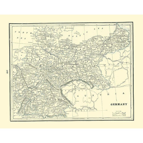 Germany - Rathbun 1893 Black Modern Wood Framed Art Print by Rathbun