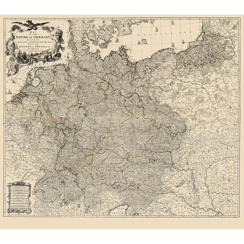 Germany Empire - Delarochette 1782 Black Modern Wood Framed Art Print with Double Matting by Delarochette