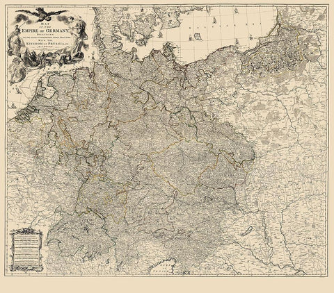 Germany Empire - Delarochette 1782 White Modern Wood Framed Art Print with Double Matting by Delarochette