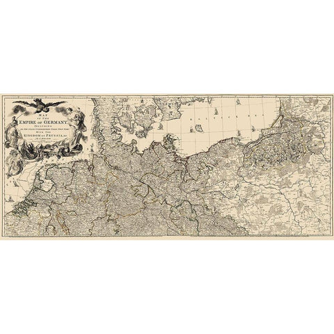 Upper Germany Empire - Delarochette 1782 Black Modern Wood Framed Art Print by Delarochette