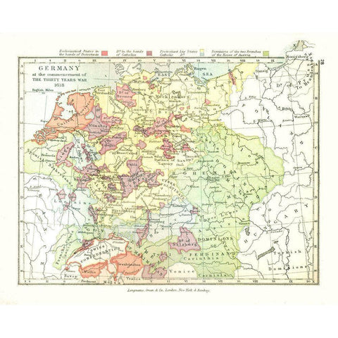 Germany 1618 - Gardiner 1902 White Modern Wood Framed Art Print by Gardiner