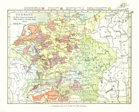 Germany 1618 - Gardiner 1902 Black Ornate Wood Framed Art Print with Double Matting by Gardiner