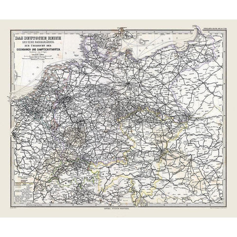 Europe German Railways Steamboats Germany Black Modern Wood Framed Art Print with Double Matting by Stieler