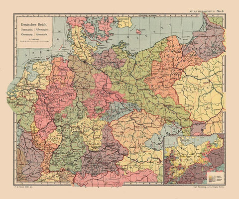 Germany - Streit 1913 Black Ornate Wood Framed Art Print with Double Matting by Streit