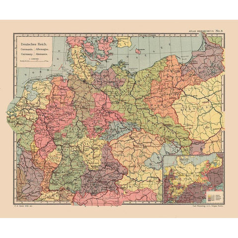 Germany - Streit 1913 Gold Ornate Wood Framed Art Print with Double Matting by Streit