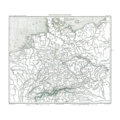 Germany - Thiers 1866 White Modern Wood Framed Art Print by Thiers