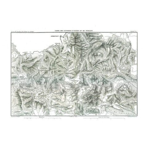 Engen Stockach Germany - Thiers 1866 Gold Ornate Wood Framed Art Print with Double Matting by Thiers