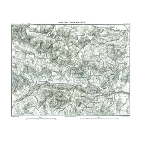 Eckmuhl Germany - Thiers 1866 Gold Ornate Wood Framed Art Print with Double Matting by Thiers