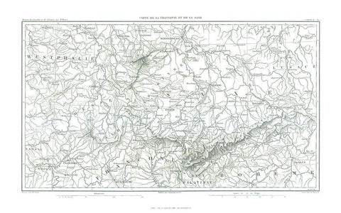 Franconia Saxe Germany - Thiers 1866 Black Ornate Wood Framed Art Print with Double Matting by Thiers