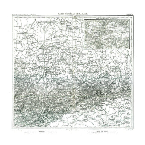 Saxe Germany - Thiers 1866 White Modern Wood Framed Art Print by Thiers