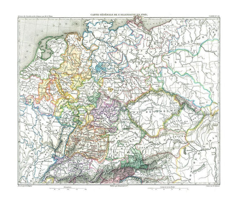 Germany 1789 - Thiers 1866 Black Ornate Wood Framed Art Print with Double Matting by Thiers