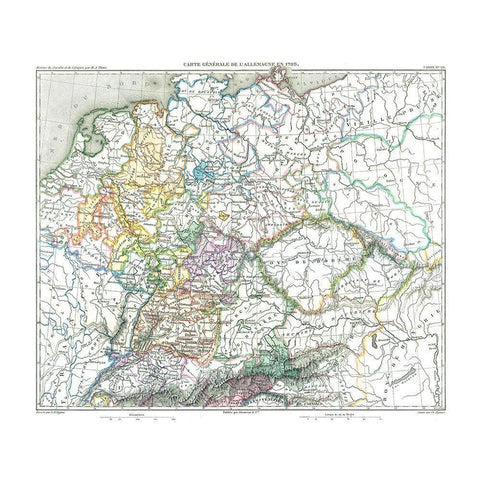 Germany 1789 - Thiers 1866 Black Modern Wood Framed Art Print by Thiers