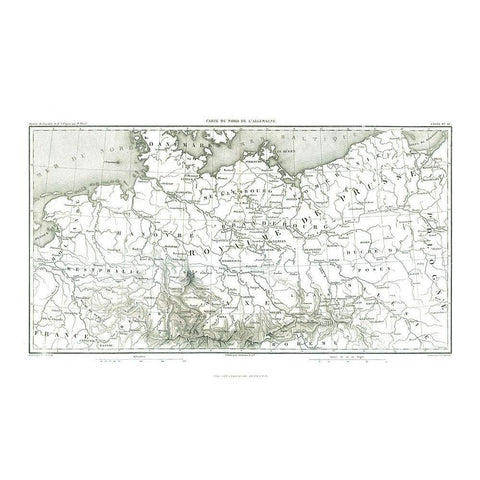 North Germany - Thiers 1866 Gold Ornate Wood Framed Art Print with Double Matting by Thiers