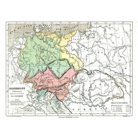 Physical Germany - Cortambert 1880 Black Modern Wood Framed Art Print by Cortambert