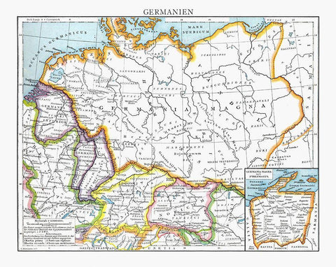 Germany - Droysen 1886 White Modern Wood Framed Art Print with Double Matting by Droysen