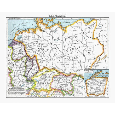 Germany - Droysen 1886 White Modern Wood Framed Art Print by Droysen
