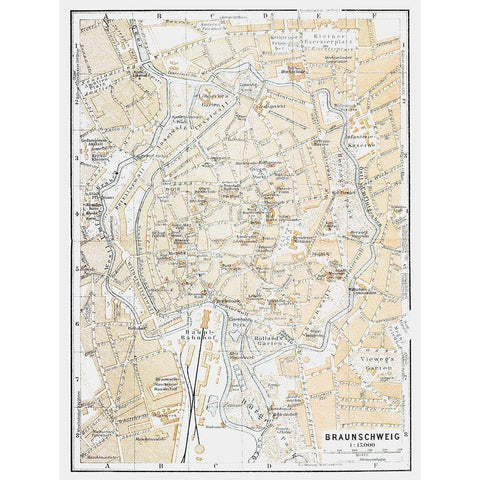 Braunschweig Germany - Baedeker 1914 White Modern Wood Framed Art Print by Baedeker