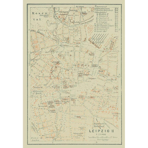 Leipzig Germany - Baedeker 1914 White Modern Wood Framed Art Print by Baedeker