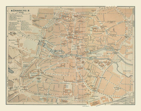 Nuremberg Germany - Baedeker 1914 White Modern Wood Framed Art Print with Double Matting by Baedeker