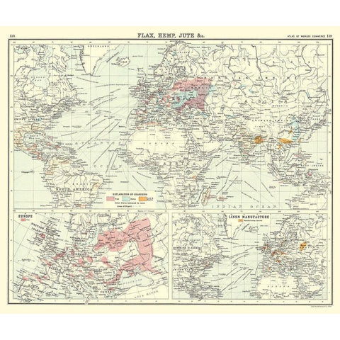 Global Production Flax Hemp Jute - Bartholomew Gold Ornate Wood Framed Art Print with Double Matting by Bartholomew