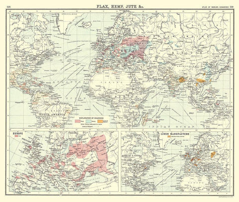 Global Production Flax Hemp Jute - Bartholomew Black Ornate Wood Framed Art Print with Double Matting by Bartholomew