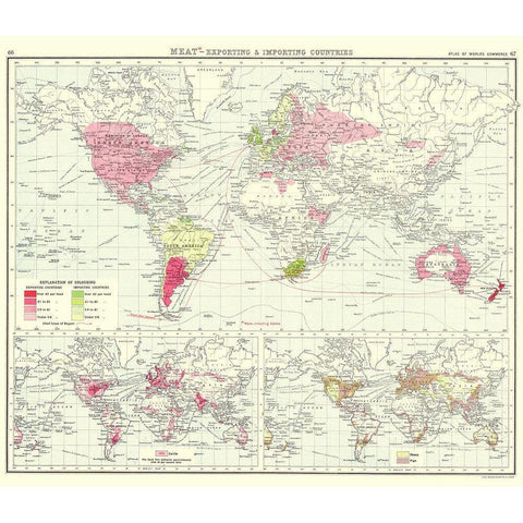 Global Meat Exporting Importing - Bartholomew 1907 White Modern Wood Framed Art Print by Bartholomew