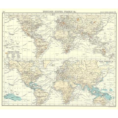 Global Precious Stones Pearls - Bartholomew 1907 Black Modern Wood Framed Art Print by Bartholomew