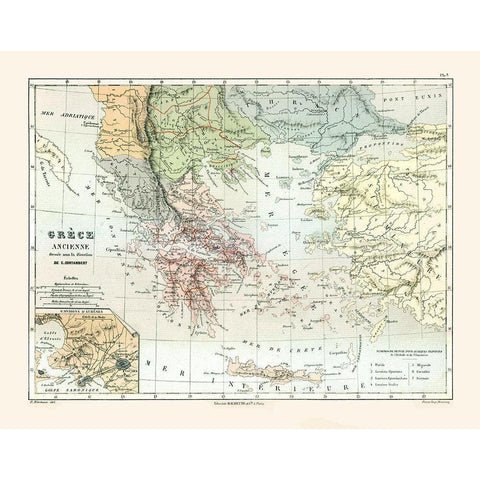 Ancient Greece - Cortambert 1880 Black Modern Wood Framed Art Print by Cortambert