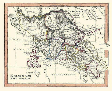 Northern Ancient Greece - Fenner 1830 White Modern Wood Framed Art Print with Double Matting by Fenner