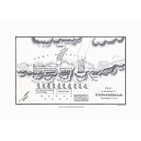 Battle of Cynocephalae - Greece - Oxford 1828 White Modern Wood Framed Art Print by Unknown