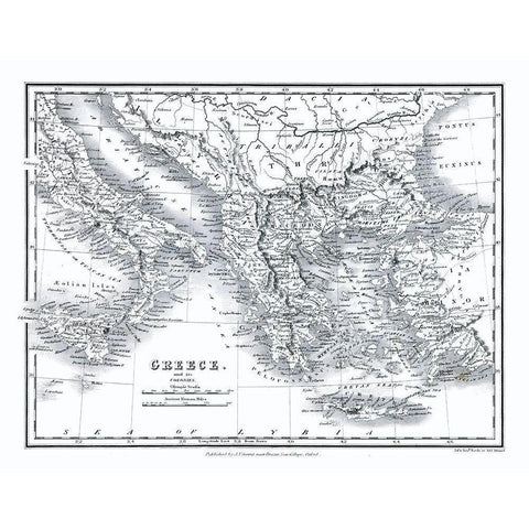 Colonies Greece - Oxford 1828 Gold Ornate Wood Framed Art Print with Double Matting by Oxford