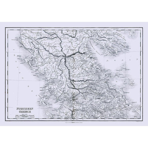 Northern Greece - Oxford 1828 Gold Ornate Wood Framed Art Print with Double Matting by Oxford