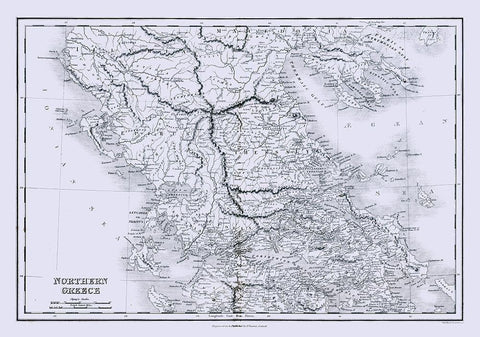 Northern Greece - Oxford 1828 White Modern Wood Framed Art Print with Double Matting by Oxford