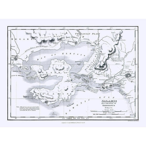 Salamis Island Greece - Oxford 1828 Black Modern Wood Framed Art Print with Double Matting by Oxford