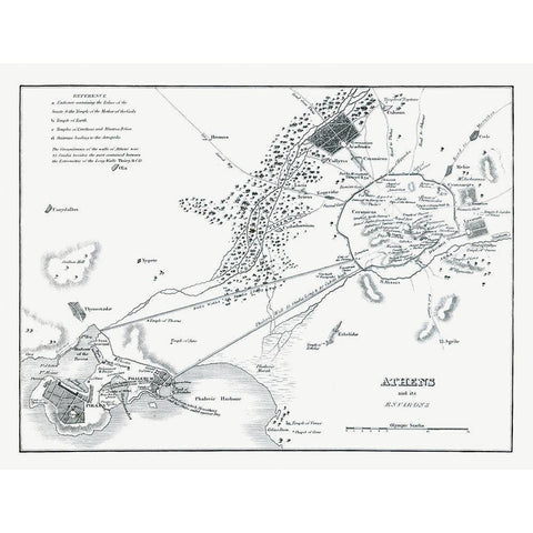 Athens Greece - Oxford 1828 Gold Ornate Wood Framed Art Print with Double Matting by Oxford