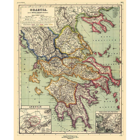 Greece - Kiepert 1903 White Modern Wood Framed Art Print by Kiepert