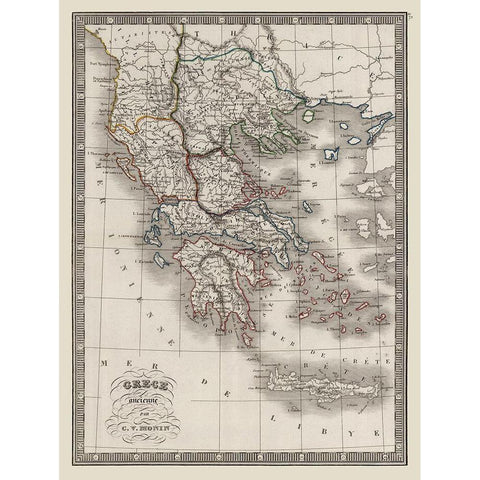 Ancient Greece - Monin 1839 White Modern Wood Framed Art Print by Monin