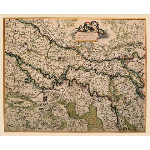 Guelders County Netherlands - De Wit 1688 White Modern Wood Framed Art Print by De Wit