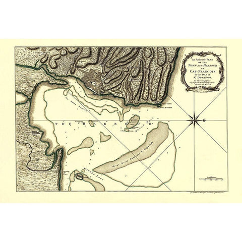 Cap Francois Isle St Domingo Dominican Rep Haiti White Modern Wood Framed Art Print by Jeffreys