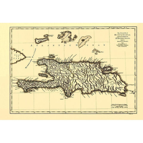 Hispaniola Island St Domingo Dominican Rep Haiti Gold Ornate Wood Framed Art Print with Double Matting by Jeffreys