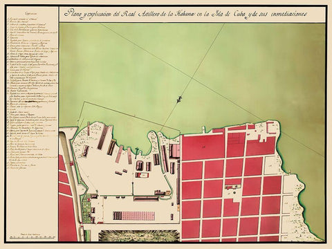 Caribbean Havana Cuba - 1700 White Modern Wood Framed Art Print with Double Matting by Unknown