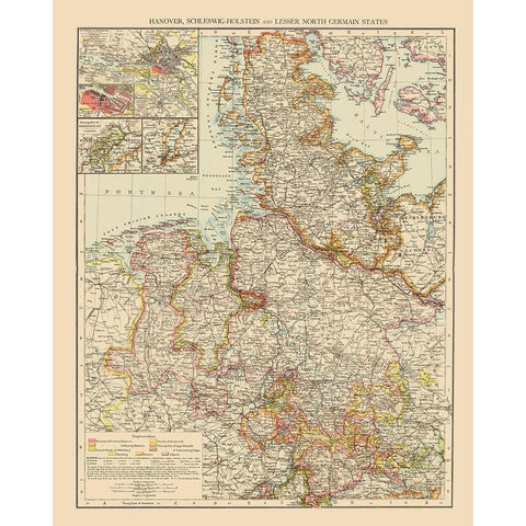 Hannover Schleswig Holstein Germany - Andree 1895 Black Modern Wood Framed Art Print by Andree