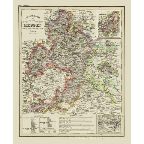 Hesse Schaumburg Cassel Germany Gold Ornate Wood Framed Art Print with Double Matting by Hildburghausen