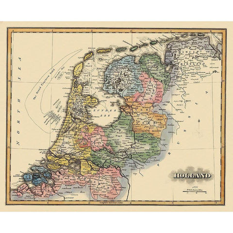Holland Netherlands - Lucas 1823 Black Modern Wood Framed Art Print with Double Matting by Lucas