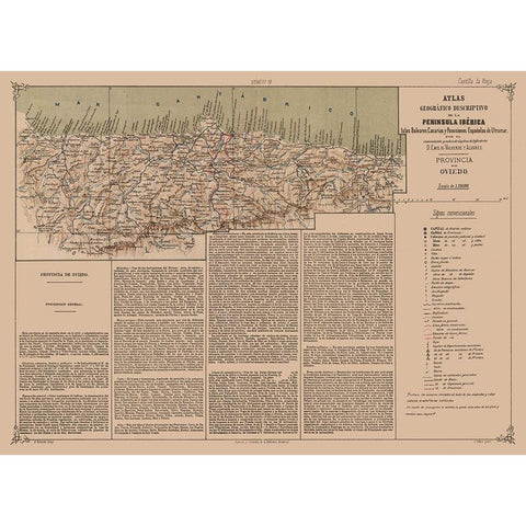 Oviedo Iberian Peninsula Portugal Spain Gold Ornate Wood Framed Art Print with Double Matting by Valverde